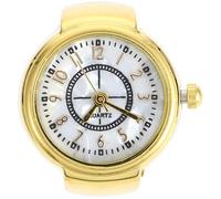 MOKKHNB Mini Watch Ring with Quartz Movement, Roman Numerals Dial, Elastic Band, Versatile Accessory for Parties and Daily Wear, Unisex