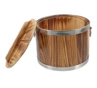 MOKKHNB Multi-function Wooden Rice Steaming Bucket with Lid Lightweight Compact Food Storage Container for Sushi Korean Bbq Home and Restaurant Use Premium and Design