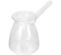 MOKKHNB Multi-Purpose Glass Turkish Coffee Pot with Thickened Cup Handle, Round Shape and V-Shaped Outlet, Sturdy Boiling Kettle for Kitchen and Tea Brewing