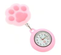 MOKKHNB Nurse Watch Clip-on Hanging Pocket Watch with Luminous Cat Paw Design and Silicone Cover for Paramedics and Medical Staff
