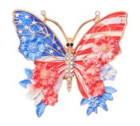 MOKKHNB Patriotic Brooch Pin Featuring Flag Charm, Memorial Commemorative Badge for July 4th, Red White Blue Label Pin Accessories for Formal USA and Independence Day Gifts
