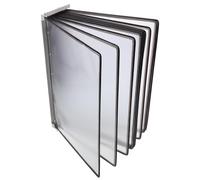 MOKKHNB Reference Files Folder Wall Mount PVC Display Panel for Library Use A4 Size 10-Page Document Organizer
