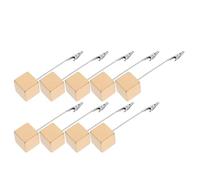 MOKKHNB Resin Cube Memo Clip Holders and Portable Design 10pcs Stable Base with Golden Alligator Clips Paper Note and Display Card Stand for Cafes and Bookshelf Desk Accessories