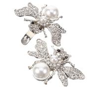 MOKKHNB Rhinestone Bee Shoe Clips Detachable Zinc Alloy Shoe Buckle for Women Bride High Heels Wedding Accessories Animal Inspired Charm White