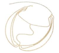 MOKKHNB Rhinestone Multi Layer Headband Chain Jewelry for Women Elegant Gold Face Chain Headwear for Weddings Parties and Festivals Lightweight and Comfortable Design