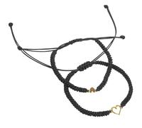 MOKKHNB Rope Heart Bracelets Expressing Feelings and Showing Friendship 2pcs Black Alloy Material for Mother and Daughter Matching Set for Travel Commemorative Or Business