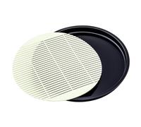 MOKKHNB Round Japanese Serving Tray for Sushi Rolls and Soba Noodles, 8.3in Multi-Purpose Platter with Drainboard for Afternoon Tea Appetizer Snack Fruit