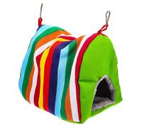 MOKKHNB Sleeping Nest for Small Pets to Sleep and Rest Comfortable Spot Double Hole Warm Cloth Bird Hammock Parrot Suitable for Canary and Parrot in Stairs or Pet Cage