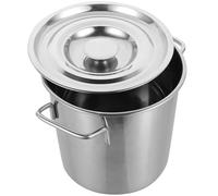 MOKKHNB Stainless Steel Soup Bucket with Lid 2.5 Series Φ25×25cm Deep Multipurpose Cooking Pot Double Handles Kitchen Cookware for Seafood and Stews