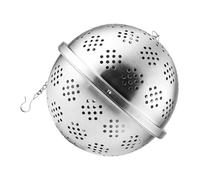 MOKKHNB Tea Leaf Filter Stainless Steel Spice Ball with Hook Chain 2.36 Inch Fine Mesh for Brewing Tea and Herb Infusing