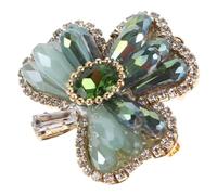 MOKKHNB Three Leaf Clover Brooch: Rhinestone Green Shamrock Brooch Pin for Clothing - Crystal Lapel Pin - Holiday Badge Jewelry Irish Costume Decor