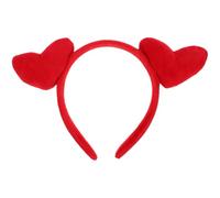MOKKHNB Valentine's Day Tiara Heart Headband Red Ribbon Cute Heart Head Boppers Hair Accessory for Girls Party Wedding