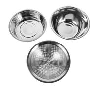 MOKKHNB Vegetable Washing Basket with Dual-Layer Design, Large Capacity Multifunctional Stainless Steel Colander and Metal Mixing Bowl, Convenient and Sturdy Silver for Kitchen Use