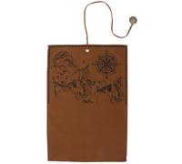 MOKKHNB Vintage Canvas Makeup Bag Roll-Up Pencil Case Large Capacity Faux Leather Dark Coffee with Creative Treasure Map Design for Travel and Office Organizer
