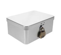 MOKKHNB Vintage Locking Tinplate Container for Chocolate and Dry Spices Combination Padlock Jewelry Organizer for Home Use