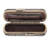 MOKKHNB Vintage Style Alloy Lipstick Holder with Mirror, Multi-Functional Small Makeup Organizer for Travel and Purse, Antique Plating Protective Cosmetic Storage Case