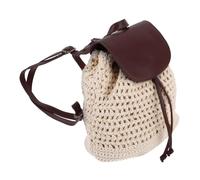 MOKKHNB Women's Braided Backpack Handmade Crochet Bag Small Knitted Crossbody Purse for Boho Beach Vacation Women Backpack
