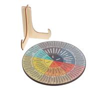 MOKKHNB Wooden Dual Sided Emotion Wheel with Stand for Understanding Emotions, Sturdy Desktop Disc Ornament, Calming Feelings Chart for School and Office Use