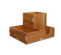 MOKKHNB Wooden Paper Cup Rack with Compartments for Home Use Stable Thick Wood Organizer for Cups Lids Straws and Tissues Stylish Desktop Storage Box for Coffee and Tea Stations