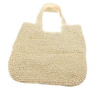 MOKKHNB Woven Straw Summer Tote Bag for Women Lightweight Beach Handbag Shoulder Purse for Travel Shopping and Daily Use Chic Design Beige