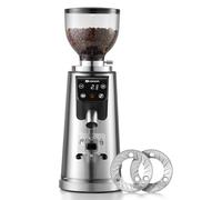 MOKKOM - Professional Coffee Grinder with Flat Burr 64mm with 100 Grinding Settings, All-Metal Stainless Steel Housing, Coffee Bean Grinder with Electronic Timer