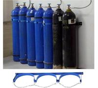 MOKLYF Oxygen Tank Stand Blue Cylinder Tank Rack for Lab/Factory/Home/School, Wall-Mounted Steel Gas Cylinder Fixed Rack, with Protective Chain(3 Sets-37.4x7.9 in/95x20 cm