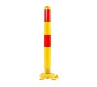MOKLYF Safety Bollard Post, Spring Parking Post with Warning Stripes, Driveway Garage Security Post, Traffic Barde Cones, for Indoor and Outdoor Parking (Yellow (1pcs))