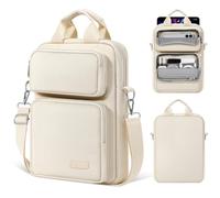 MoKo 10-13 inch Tablet Sleeve Bag for iPad Pro/Air M4 13inch, Pro 12.9/11", 10.9" iPad 10th/Air 5/4th, Galaxy Tab S8+/S9+ 12.4, Carrying Case with Multi-Pockets & Removable Shoulder Strap, Light khaki