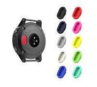MoKo 10 Pack Dust Plug Compatible with Garmin Fenix 7/7S/7X/6/6S/6X/5/5S/5X/Vivoactive 3/4/Forerunner 45/55/245/745/945/Venu 2/Instinct, Silicone Charger Port Protector Anti Dust Caps, Multi-color B