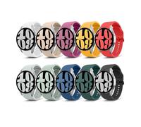 MoKo 10 Pack No Gap Straps Compatible with Samsung Galaxy Watch 7 FE 6 5 4 Strap 40mm 44mm/Watch 6 Classic 43mm 47mm/Watch 5 Pro 45mm/Watch 4 Classic 42mm 46mm, 20mm Soft Silicone Sport Band, Color