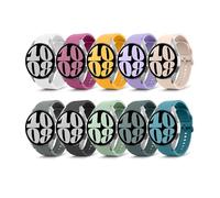 MoKo 10 Pack No Gap Straps Compatible with Samsung Galaxy Watch 7 FE 6 5 4 Strap 40mm 44mm/Watch 6 4 Classic 43mm 47mm 42mm 46mm/5 Pro 45mm, 20mm Soft Silicone Sport Band for Men Women, Color A