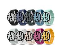 MoKo 10 Pack No Gap Straps Compatible with Samsung Galaxy Watch 7 FE 6 5 4 Strap 40mm 44mm/Watch 6 4 Classic 43mm 47mm 42mm 46mm/5 Pro 45mm, 20mm Soft Silicone Sport Band for Men Women, Color B