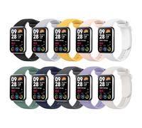 MoKo 10 Pack Straps Compatible with Redmi Watch 5 Strap/Redmi Watch 4 Strap/Xiaomi Smart Band 9 Pro/8 Pro, Soft Silicone Replacement Sport Watch Band for Women Men, Multi Colors