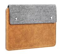 MoKo 11 Inch Felt Leather Tablet Sleeve Bag Carrying Case Fits iPad Air 5/4 10.9, iPad Pro 11 2021/2020/2018, iPad 9/8/7th Gen 10.2, Air 3 10.5, iPad 9.7, Tab A 10.1 Fits Smart Keyboard, Gray & Brown