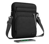 MoKo 12.9-13 Inch Tablet Sleeve Bag, Fits 13 Inch iPad Air M3 2025, iPad Pro M4/Air M2 2024, Pro 12.9", Galaxy Tab S9/S8 Plus 12.4", Multifunctional Bag with Shoulder and Headphone Port, Black