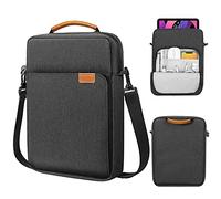 MoKo 12.9-13 Inch Tablet Sleeve Bag, Fits with 13 inch iPad Air M3 2025, iPad Pro 13 M4/Air M2 2024, Pro 12.9, Galaxy Tab S8+/S9+ 12.4, Handle Carrying Case with Shoulder Strap, Black &Gray