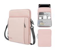 MoKo 12.9 Inch Tablet Sleeve Bag Carrying Case with Pockets Fits 13 Inch New iPad Pro M4 & Air M2 2024, iPad Pro 12.9 M2&M1, Surface Laptop Go 12.4", Galaxy Tab S8+/S9+ 12.4", Pink