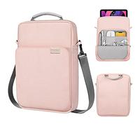 MoKo 12.9 Inch Tablet Sleeve Bag, Fits with 13 Inch New iPad Pro M4 & Air M2 2024,iPad Pro 12.9 M2&M1,Surface Laptop Go 12.4,Galaxy Tab S8+/S9+ 12.4,Handle Carrying Case with Shoulder Strap, Pink