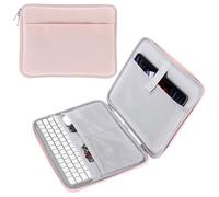 MoKo 12.9 Inch Tablet Sleeve Bag, Protective Bag with Two Compartments Fits 13 Inch New iPad Pro M4 & Air M2 2024, iPad Pro 12.9 inch, Surface Laptop Go 12.4, Galaxy Tab S8+/S9+ 12.4, Pink