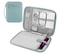 MoKo 12.9 Inch Tablet Sleeve Carrying Case with Handle, Padded Protective Travel Bag for 13 Inch New iPad Pro M4 & Air M2 2024, iPad Pro 12.9 M2&M1, Galaxy Tab S9/S8 Plus 12.4" 2023/2022, Misty Blue