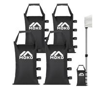 MoKo 120 LBS Sand Bags for Canopy Legs (Set of 4, Without Sand), Weighted Bags with Handle & Fixing Strap, Windproof & Portable to Secure Tent, Canopies, Zipper Top Sandbags for Weight, Black