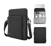 MoKo Sleeve Bag for 13.3 Inch Laptop, Carrying Pouch Sleeve Case with Pocket Fits MacBook Air 13 M3 M2 2024-2018, MacBook Pro 14 M3 M2 2024-2021, Tab S8+ 12.4",Surface Pro 8, Black & Gray