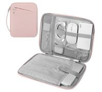 MoKo 13-14 Inch Laptop Sleeve Bag with Carry Handle | Fits MacBook Neo 13-inch A18 Pro, MacBook Pro 14-inch M5/M4/M3/M2/M1 and MacBookAir 13-inch M5/M4/M3/M2/M1, Pink