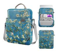 MoKo 13.3-14 Inch Laptop Sleeve Bag Fits MacBook Pro M3/M2 14" 2023, MacBook Pro 13" M2, Air 13.6 M3/M2,Tab S8 Ultra 14.6,Handle Carrying Case with Shoulder Strap, Apricot Flower