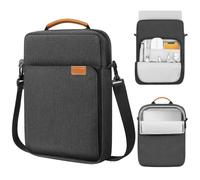 MoKo 13.3-14 Inch Laptop Sleeve Bag Fits MacBook Pro M3/M2 14" 2023, MacBook Pro 13" M2, Air 13.6 M3/M2,Tab S8 Ultra 14.6,Handle Carrying Case with Shoulder Strap, Black & Gray