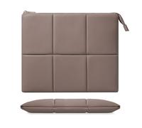 MoKo 13.3-14 Inch Puffy Laptop Sleeve Fit with MacBook Air 13'' M3 2024/2020/2019, MacBook Pro 14'' M3 2024/2023, MacBook Pro 13" M2/M1, Built-in Elastic Band, PU Leather Carrying Case, Coffee