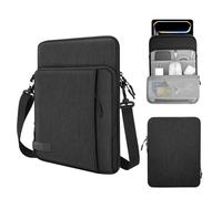 MoKo 13 Inch Tablet Sleeve Bag Carrying Case with Pockets Fits 13 Inch iPad Air M3 2025, iPad Pro 13" M4, Pro 12.9 M2 2022-2018, Galaxy Tab S9/S8+ 12.4", Black & Gray