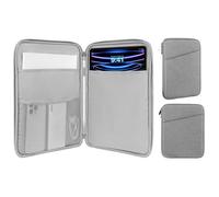 MoKo 13 Inch Tablet Sleeve Bag, Compatible with 13inch iPad Air M3 2025, 13" iPad Pro M4 & Air M2 2024, Pro 12.9" M2/M1, Galaxy Tab S8+/S9+ 12.4", Waterproof Bag Carrying Case with Pocket, Light Gray