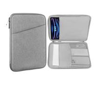 MoKo 13 Inch Tablet Sleeve Bag, Compatible with 13inch iPad Air M3 2025, 13" iPad Pro M4 & Air M2 2024, Pro 12.9" M2/M1, Galaxy Tab S8+/S9+ 12.4", Waterproof Bag Carrying Case with Pocket, Light Gray