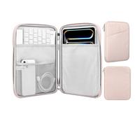 MoKo 12.9 Inch Tablet Sleeve Bag, Compatible with 13 Inch New iPad Pro M4 & Air M2 2024, iPad Pro 12.9 inch M2&M1, Galaxy Tab S8+/S9+ 12.4", Waterproof Bag Carrying Case with Pocket, Pink